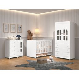 Berço Americano Katatau Multifuncional 3 em 1 Vira Mini Cama e Sofazinho Infantil Reller Branco - 2