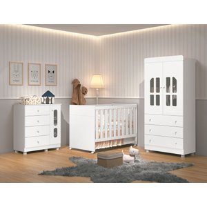 Berço Americano Katatau Multifuncional 3 em 1 Vira Mini Cama e Sofazinho Infantil Reller Branco