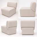 Ver imagem 5 de Poltrona Decorativa Zoe Orgânica para Sala Recepção Hall Moderna Minimalista Bouclé Premium Luxo