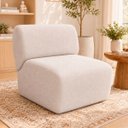Ver imagem 1 de Poltrona Decorativa Zoe Orgânica para Sala Recepção Hall Moderna Minimalista Bouclé Premium Luxo