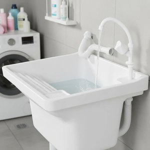 Kit Tanque 26 Litros + Torneira de Bancada + Sifão + Válvula Branco