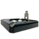 Ver imagem 4 de Cinzeiro Para Charuto Material Aço Inoxidável E Madeira Capacidade Para 4 - Produto Com Cortador