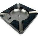 Ver imagem 1 de Cinzeiro Para Charuto Material Aço Inoxidável E Madeira Capacidade Para 4 - Produto Com Cortador