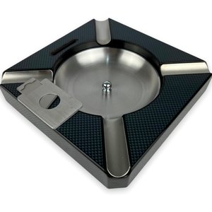 Cinzeiro Para Charuto Material Aço Inoxidável E Madeira Capacidade Para 4 - Produto Com Cortador