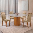 Ver imagem 7 de Mesa de Jantar Eloise 90cm Tampo MDF Vidro Canto Copo com 4 Cadeiras Lorena