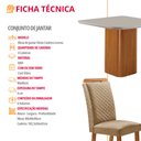 Ver imagem 2 de Mesa de Jantar Eloise 90cm Tampo MDF Vidro Canto Copo com 4 Cadeiras Lorena