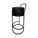 Ver imagem 2 de Kit 4 Banquetas Alta Redonda Base Preta Veludo - Preto