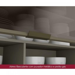 Cozinha Completa 8 Peças Balcão com Tampo Cooktop 11 Portas 2 Gavetas Alice Espresso Móveis - 5