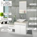Ver imagem 6 de Conjunto para Banheiro Gabinete com Cuba Folha Lux L38 e Espelheira Legno 831W Branco/Snow