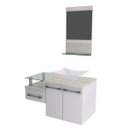 Ver imagem 2 de Conjunto para Banheiro Gabinete com Cuba Folha Lux L38 e Espelheira Legno 831W Branco/Snow