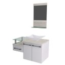 Ver imagem 2 de Conjunto para Banheiro Gabinete com Cuba Folha Lux L38 e Espelheira Legno 831W