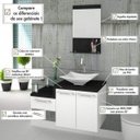 Ver imagem 7 de Conjunto para Banheiro Gabinete com Cuba Folha Lux L38 e Espelheira Legno 831W Branco/Preto Onix