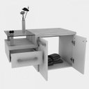 Ver imagem 6 de Conjunto para Banheiro Gabinete com Cuba Folha Lux L38 e Espelheira Legno 831W Branco/Preto Onix