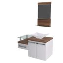 Ver imagem 2 de Conjunto para Banheiro Gabinete com Cuba Folha Lux L38 e Espelheira Legno 831W Branco/Nogal