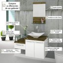 Ver imagem 7 de Conjunto para Banheiro Gabinete com Cuba Folha Lux L38 e Espelheira Legno 831W Branco/Carvalho Dark