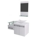 Ver imagem 2 de Conjunto para Banheiro Gabinete com Cuba Folha Lux L38 e Espelheira Legno 831W 