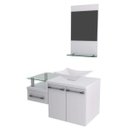 Ver imagem 2 de Conjunto para Banheiro Gabinete com Cuba Folha Lux L38 e Espelheira Legno 831W Branco/Chess