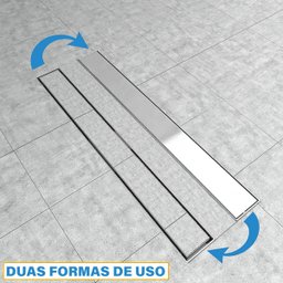 Ralo Linear Embralumi Oculto Invisível Piso Aço Inox 60x10cm - 3