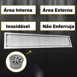Ralo Linear Embralumi Oculto Invisível Piso Aço Inox 60x10cm - 2