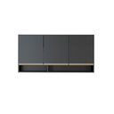 Ver imagem 3 de Armário Aéreo 3 Portas Cozinha Modulada Serena Mdp 0451: Preto