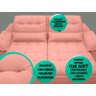 Sofá Bergamo 2,50M Assento Retrátil e Reclinável Velosuede Rose - Netsofás - 3