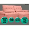 Sofá Bergamo 2,50M Assento Retrátil e Reclinável Velosuede Rose - Netsofás - 4