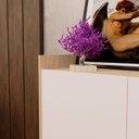 Ver imagem 3 de Aparador Buffet Fly 2 Portas Carvalho com Off White - Móveisaqui Moveisaqui