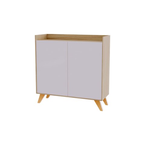Aparador Buffet Fly 2 Portas Carvalho com Off White - Móveisaqui Moveisaqui