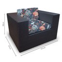 Ver imagem 3 de Conjunto Bora Bora Escuro - 1 Sofá 2 Lugares + 2 Poltronas + 1 Mesa de Centro - Malta