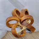 Ver imagem 3 de Kit Anel Porta Guardanapo Madeira Rústica P 6 Peças