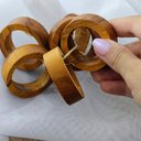 Ver imagem 6 de Kit Anel Porta Guardanapo Madeira Rústica P 6 Peças