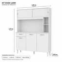 Ver imagem 3 de Kit Cozinha Duda 1,20m Branco 4 Portas 1 Gaveta Compacto