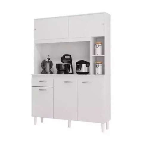 Kit Cozinha Duda 1,20m Branco 4 Portas 1 Gaveta Compacto