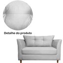 Ver imagem 5 de Namoradeira Decorativa Isis Pés Trapézio Suede Branco - DS Estofados