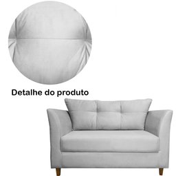 Namoradeira Decorativa Isis Pés Trapézio Suede Branco - DS Estofados - 5