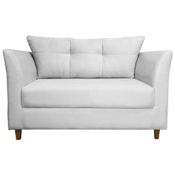 Namoradeira Decorativa Isis Pés Trapézio Suede Branco - DS Estofados - 1