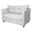 Ver imagem 3 de Namoradeira Decorativa Isis Pés Trapézio Suede Branco - DS Estofados