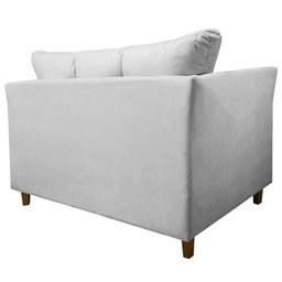 Namoradeira Decorativa Isis Pés Trapézio Suede Branco - DS Estofados - 4