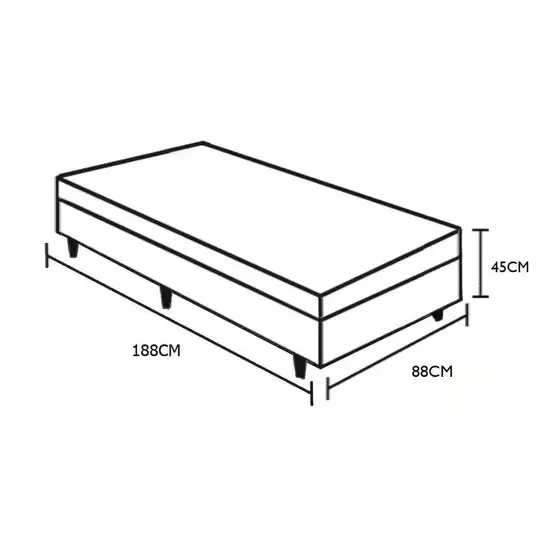 Box Baú Solteiro Sp Móveis Suede Cinza - 39x88x188 - 3