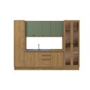 Ver imagem 2 de Cozinha Modulada Celeste Kappesberg 100% Mdf Nogueira/verde 7 Peças