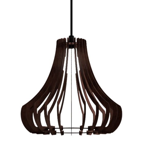 Luminária Teto tipo Pendente GANCHO MDF Completa -:Marrom