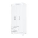 Ver imagem 5 de Guarda-roupa Solteiro 03 Portas 02 Gavetas Sensi Briz Branco/branco E Rosa Chá Ii