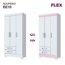Ver imagem 7 de Guarda-roupa Solteiro 03 Portas 02 Gavetas Sensi Briz Branco/branco E Rosa Chá Ii