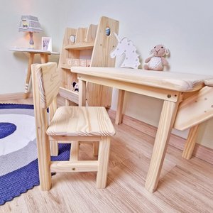 Mesa com Cadeira Infantil Alecrim 50A x 84L x 55P Cor:Natural Cubomob