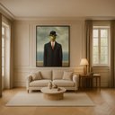 Ver imagem 2 de Quadro Canvas René Magritte Filho Homem 60x40cm Mold Preta