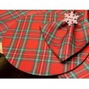 Ver imagem 2 de Kit Sousplat Natal Xadrez Vermelho/verde Nsw 6 Peças com Base