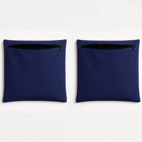 Kit 2 Capa de Almofada 42cm Decorativa Suede Sofá Poltrona Cor:azul Marinho