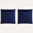 Ver imagem 1 de Kit 2 Capa de Almofada 42cm Decorativa Suede Sofá Poltrona Cor:azul Marinho