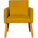 Ver imagem 3 de Kit 6 Poltronas para Recepção Nina Suede Cores Pé Palito 30cm Castanho - Suede