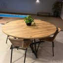 Ver imagem 4 de Mesa Estilo Industrial Redonda 150cm - Com Prato Giratório - Antíqua.
